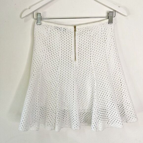 Sandro Jackpot White Mesh Mini Skirt - Picture 3 of 8